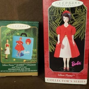 Silken flame barbie hallmark ornament set